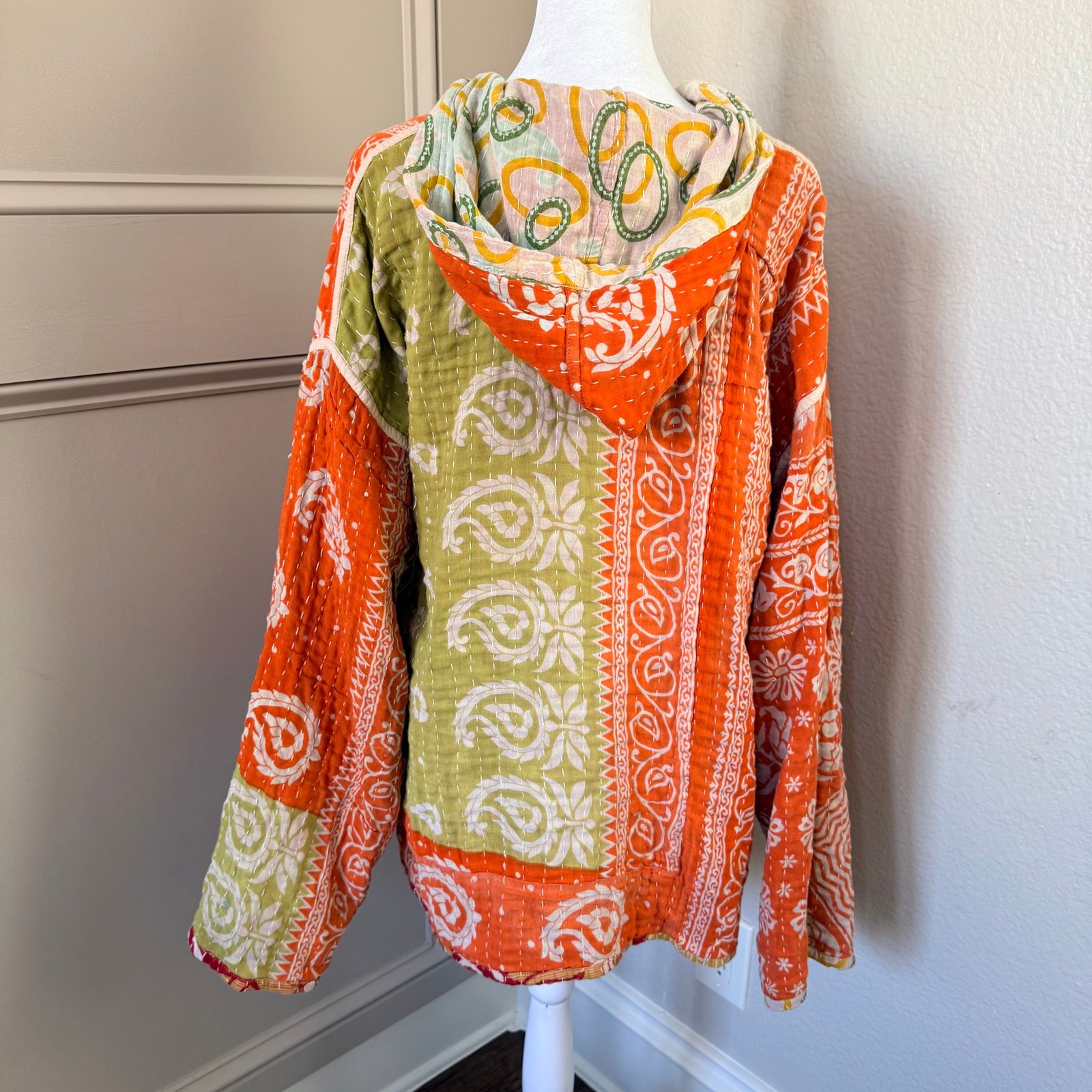 Handmade Kantha Reversable Patchwork Boho Hoodie … - image 8