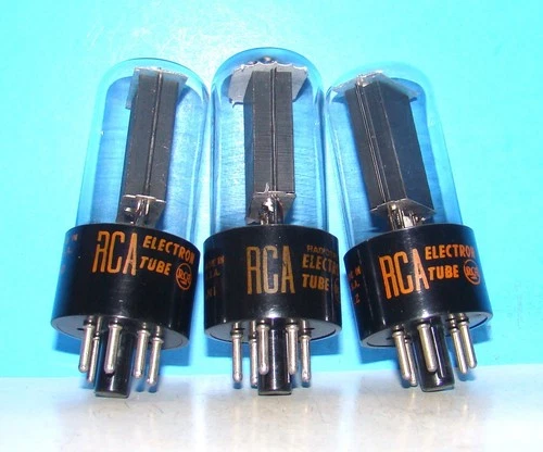 50L6GT RCA AA5 radio audio amplifier vintage vacuum tubes 3 valves tested 50L6G