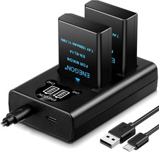 En-El14/El14A Batteria Sostitutiva (2 Pezzi) E Caricabatterie Dual USB Intellige
