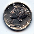 1934-d Mercury dime