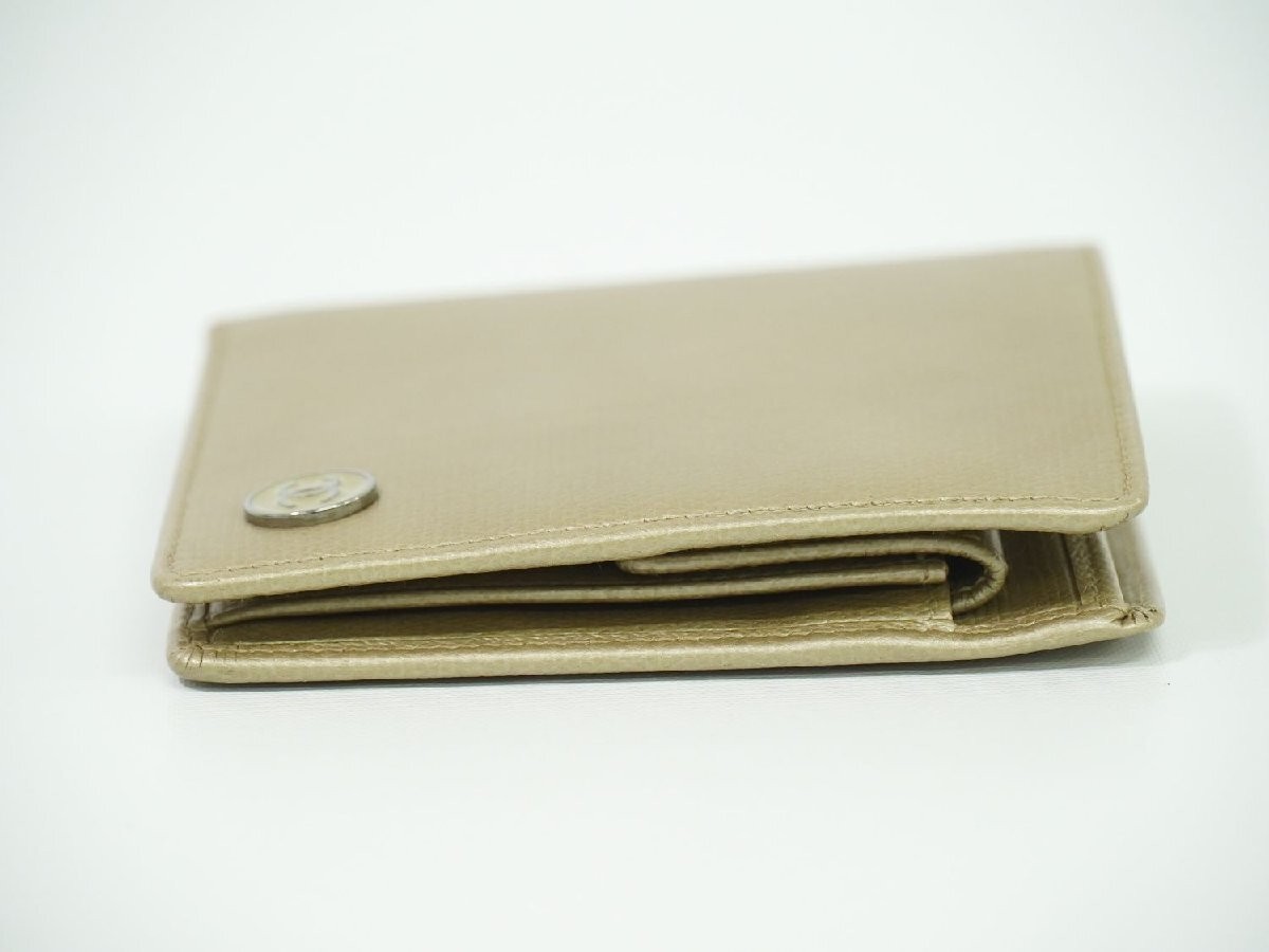 CHANEL Coco Mark Coco Button Two Fold Wallet Comp… - image 4