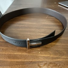 Tom Ford Men's Brown Black Adjustable Dress Belt with T Buckle, Size 105
