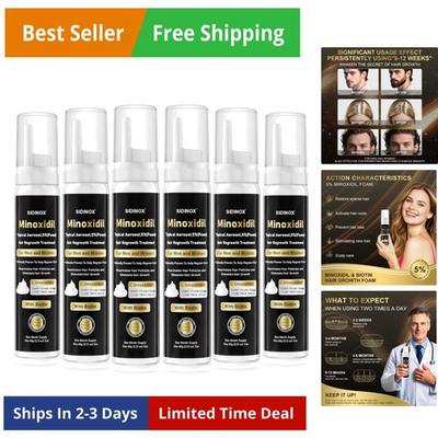 #ad 5% Minoxidil Foam for Men amp; Women Hair Growth Treatment with Biotin Non Gr... $44.42