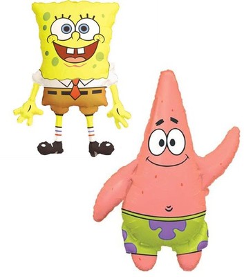 Toyland  2er Pack - Spongebob Schwammkopf und Patrick Einheitsgröße, gelb, pink 