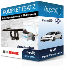 AUTO HAK Anhängekupplung abnehmbar und E-Satz für VW Polo Fliessheck 05- neu