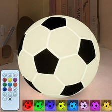 Soccer Silicone Night Light for Kids , 9 Colors with Remote Timer, 5.12