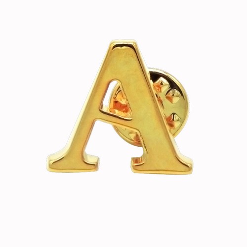 Mens Womens Metal Alphabet Brooch Fashion 26 Letters Golden Neckline Lapel Pins - Picture 3 of 39
