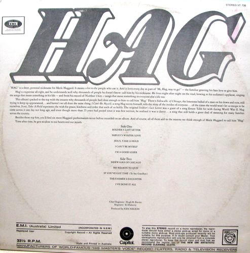 MERLE HAGGARD & The Strangers HAG LP SirH70 - Picture 2 of 3