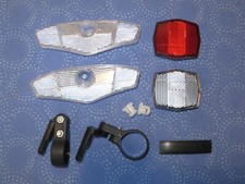 Bicycle Sunlite Deluxe Front Clear Rear Red Reflector Mounting Kit - New