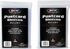 BCW Postcard Sleeves 200 (Two Packs of 100) 2 Mil Polypropylene 3-11/16 x 5-3/4