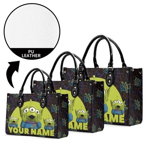 Personalized Aliens Toy Story Leather Handbag, Disney Leather