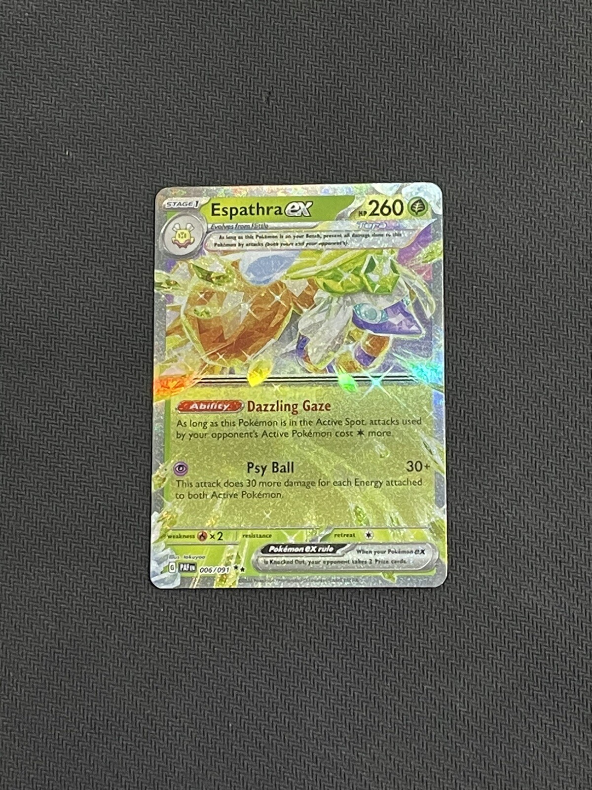 Pokemon Paldean Fates "Espathra ex" 6/91 / Double Rare / Near Mint