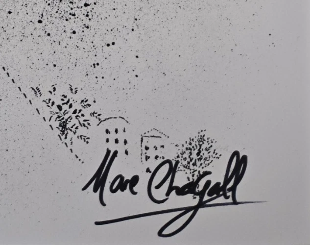 Impresión original firmada a mano por Marc Chagall con certificado de autenticidad y +$3.500 USD de valoración Foto 4 de 4