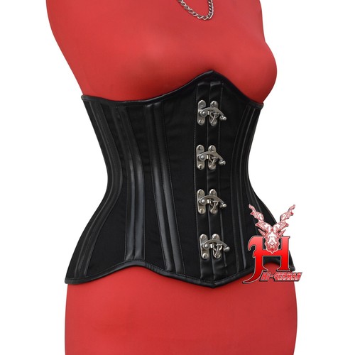 Corsetto sottopetto cotone nero con fibbie + applicazioni pelle corsetti - Foto 3 di 6