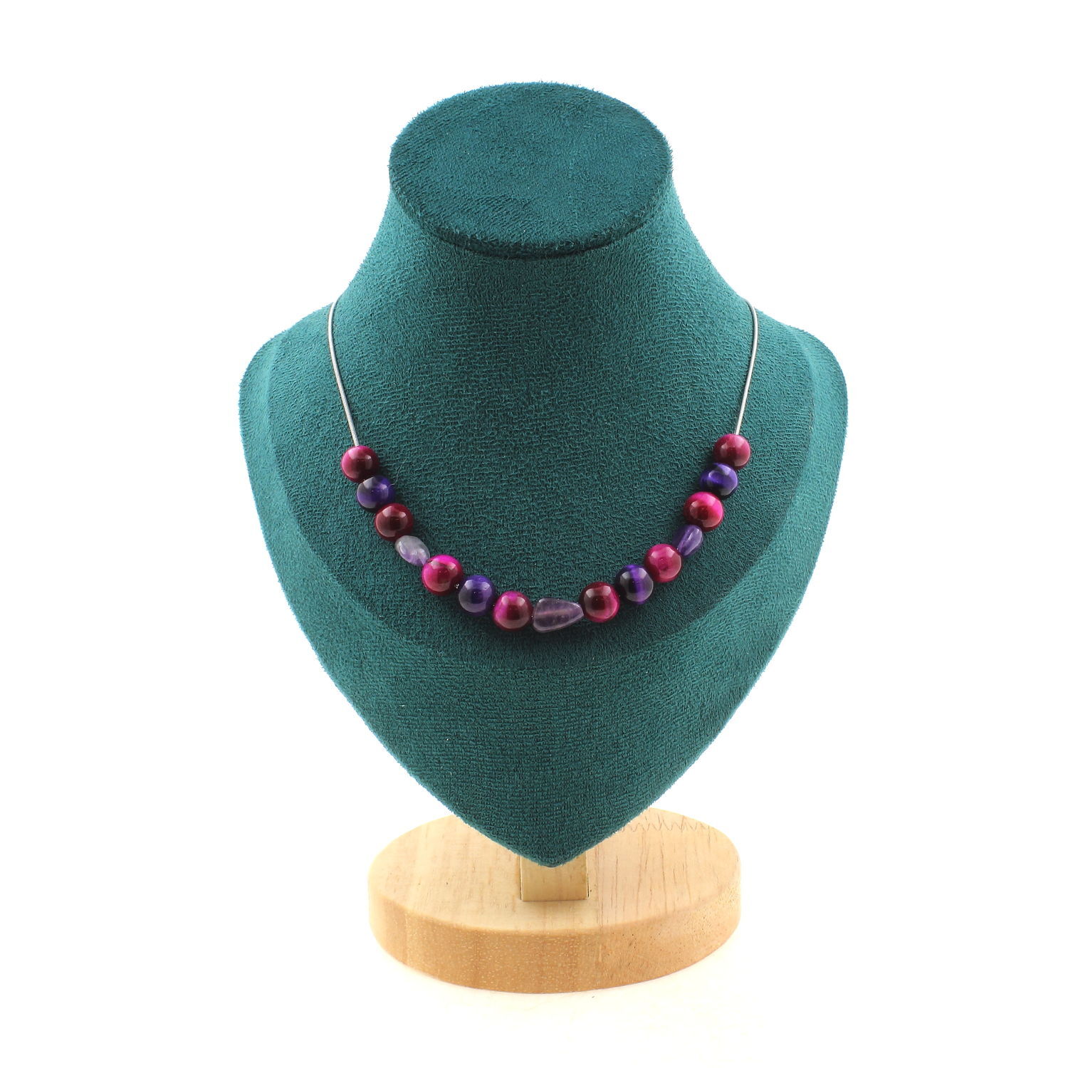 Collier améthyste du Brésil, collier en perles contre le stress pour femme active