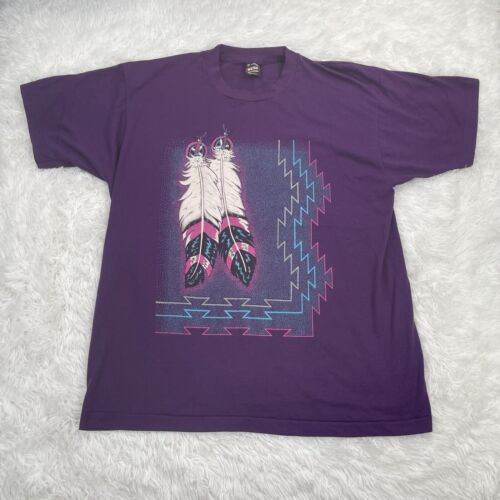 Vintage Aztec Native Feather Dreamcatcher Purple … - image 1