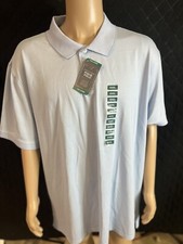 Members Mark Men's Stretch Cotton Moisture Pique Polo Classic Shirt Light Blue