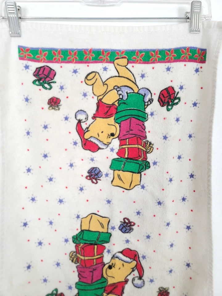 Toalla de mano de cocina de Navidad vintage Winnie The Pooh Disney regalos navideños  Foto 3 de 4