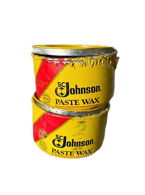Two Beat Up Empty SC Johnson Paste Wax Long Lasting Shine & Protection Prop Cans