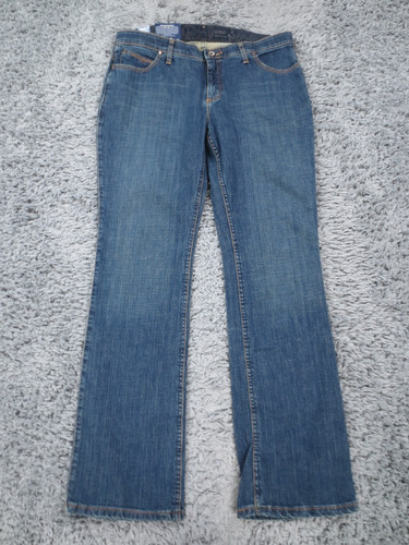 Wrangler Jeans Women 13/14 Blue Denim No Gap Elastic Waist Q-Baby Bootcut Riding
