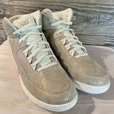 Nike Air Python Sail Gold Snakeskin Shoes 705066-102 Men's US