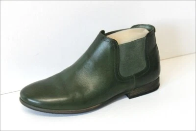 KICKERS  Bottines Boots Cuir Vert Doublées Cuir Petits Talons T 36 TTBE - Photo 1/4