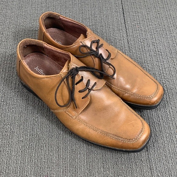 SAOLA Jeffrey Tyler Oxford Derby scarpe uomo taglia 9 5 pelle marrone punta quadrata muratore