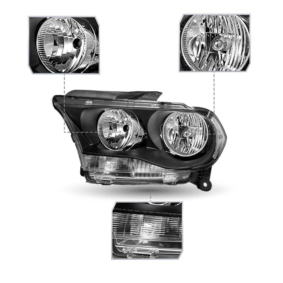LH+RH SIDE FOR 2011 2012 2013 DODGE DURANGO HEADLIGHTS BLACK HOUSING ASSEMBLY Foto 3 de 4
