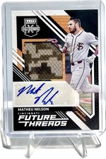 Matheu Nelson 2021 Panini Elite Extra Edition Future Thread Patch Autograph Auto