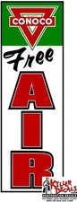 (CONO-STA-1) 18" CONOCO FREE AIR GASOLINE DECAL GAS AND OIL GAS  SIGN STICKER