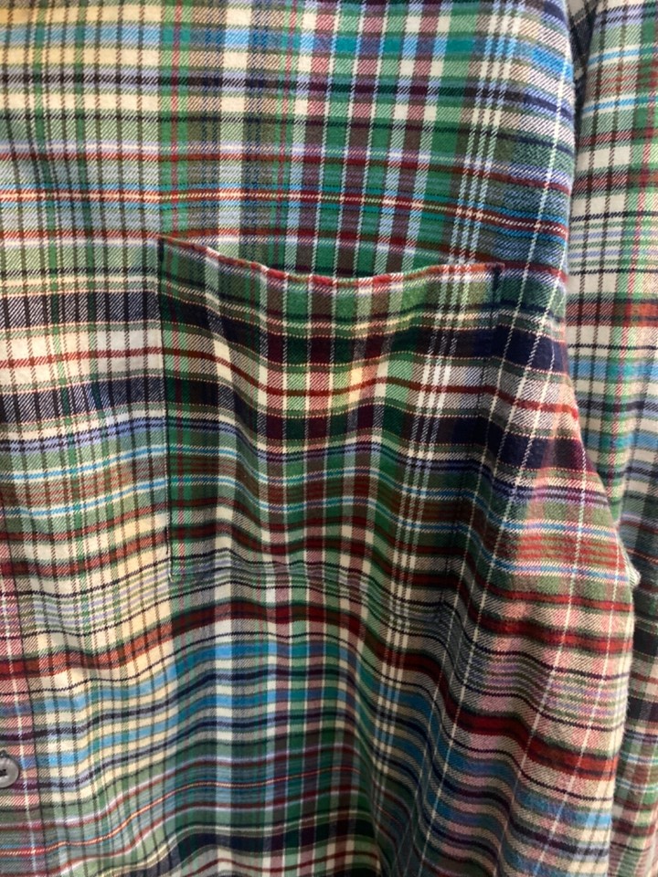 Tommy Bahama Plaid Red/Blue/Green Long Sleeve Flannel Shirt Mens Size