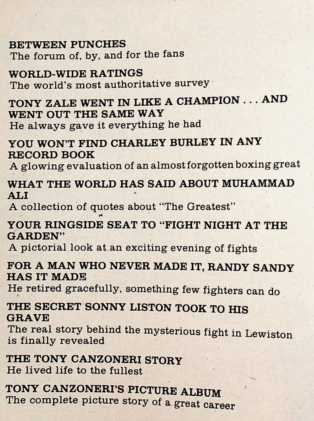 1978 March Big Book Of Boxing Magazine Sonny Liston Ali Tony Zale Randy Sandy - Picture 2 of 7