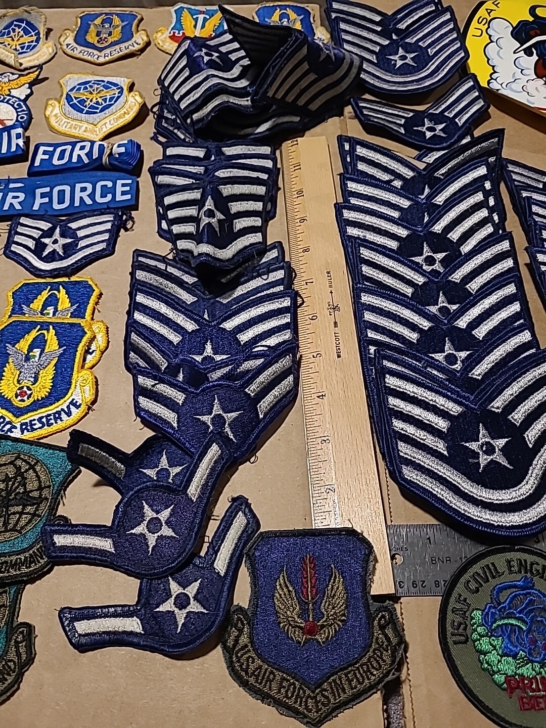 USAF Air Force Used/New Mixed Lot 69 Patches,2 Stickers,Command Civil ...