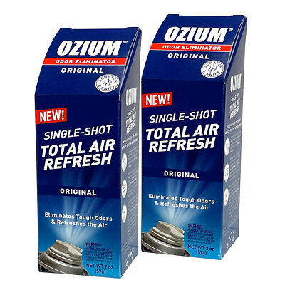 Ozium Air Sanitizer, 2 oz Car Fogger: Single-Shot, Original, 2 Packs