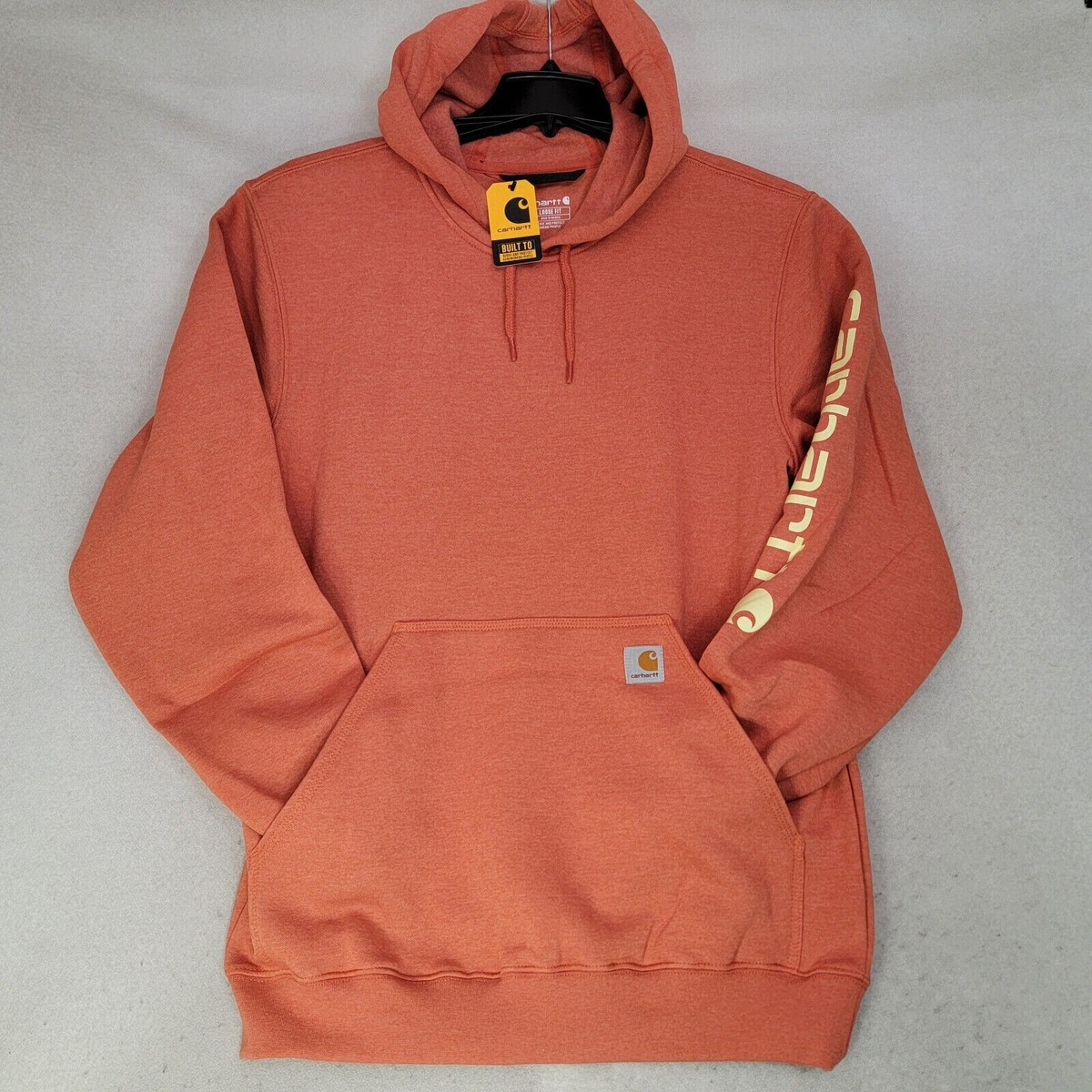 Carhartt HOODED Sweater ADULT 2XL XXL ORANGE OUTDOOR WORK
