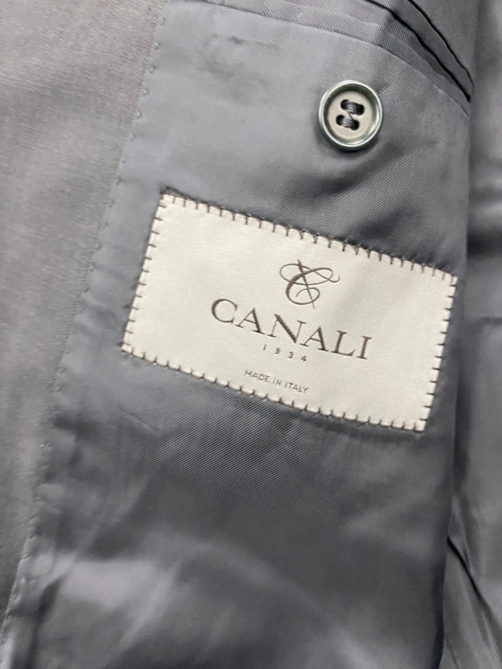 Blazer Canali Hombres 52R EU 44R EE. UU. Gris Lana Abrigo Deportivo Chaqueta de Carrera Hecho en Italia Foto 4 de 4