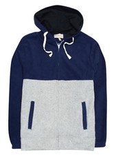 Ex Regatta Navy and Grey Zip through Hooded Sweatshirt