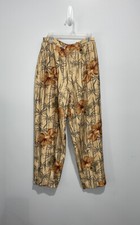 Vintage silk pants high rise Women  s size 6 floral hibiscus Embellished