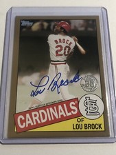2020 TOPPS SERIES 2  LOU BROCK GOLD On Card AUTO #9/50  35th ANNIVERSARY #85A-LB