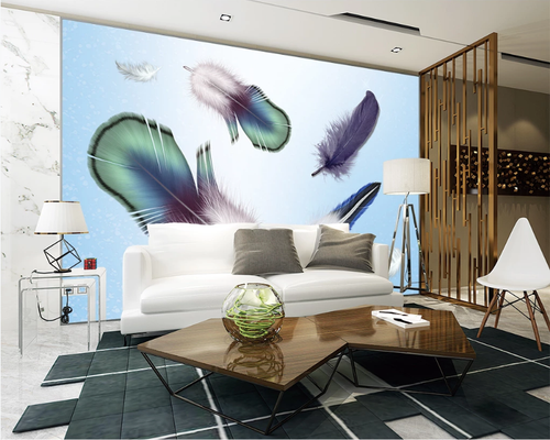 3D Green Feather ZHUA3352 Wallpaper Wall Murals Removable Self-adhesive Ann 24 - Picture 1 of 11