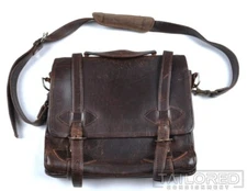 VILLAGE TANNERY Sevestet New York Brown Leather Attache Briefcase Messenger Bag
