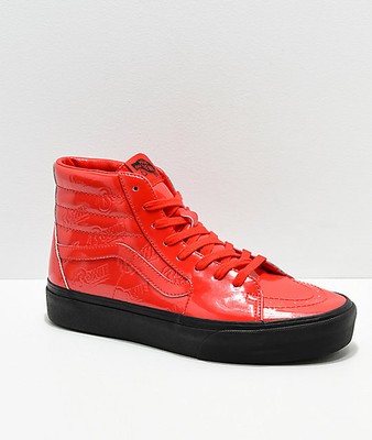 vans platform red