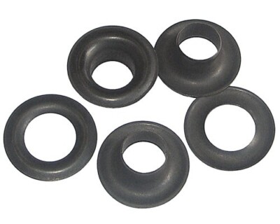 (50) C.S. Osborne B1-3 Dull Black Plain Grommets , SIZE 3 : 7/16'' Hole (71890)