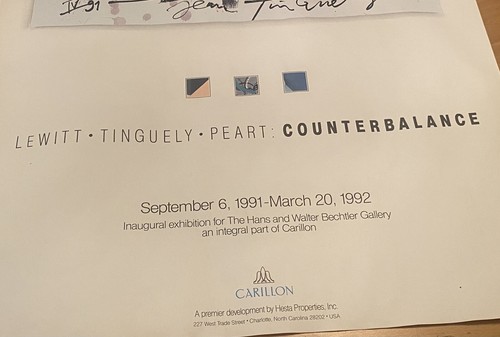 Original 1992 Lewitt Tinguely Cascase Charlotte Art Poster Print - 38x21 inch - Picture 4 of 7