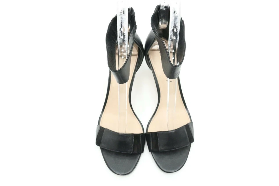 Mujer VIA SPIGA Sandalias Tacones Cuero Negro Cremallera Correa Tobillo Talla 8.5 EU 39.5 Foto 3 de 4