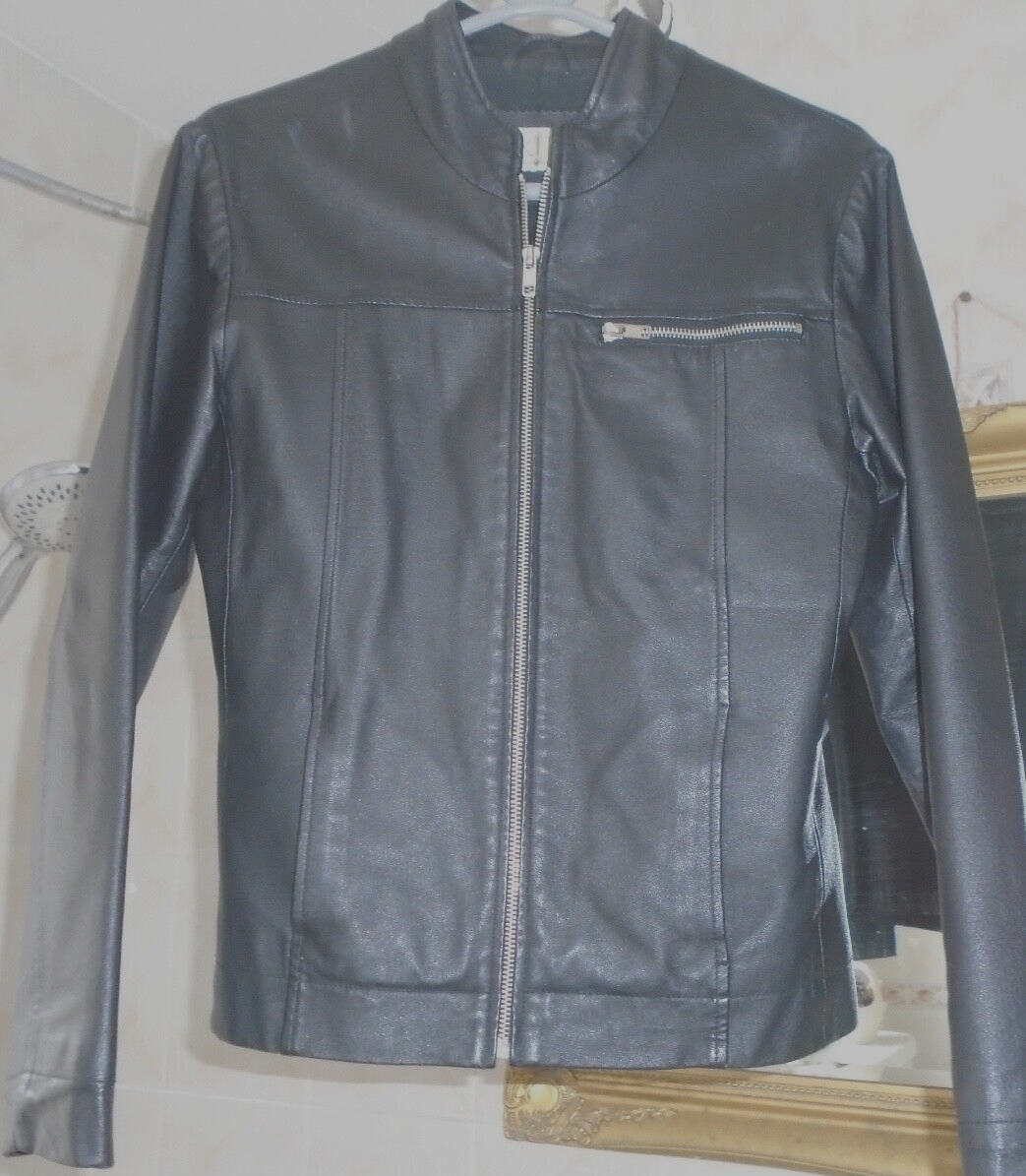 Ladies KIT black leather jacket size 10 eBay