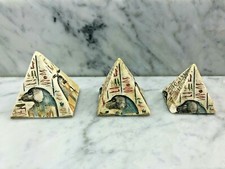 SET OF 3 Egyptian Sandstone Pyramid Box Collectible Egypt Decoration