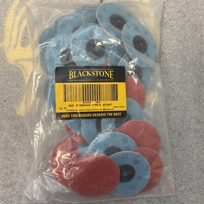 50 Blackstone  3'' CERAMIC Type S Quick Change Disc 60 GRIT