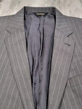 46R Men's Jos. A. Bank Signature Gold Blazer Gray Pinstripe 100 Wool Sport Coat