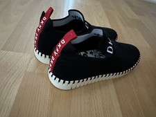 DKNY Sneakers Azer Slip On Runne Micro Text Knit Black Size 7